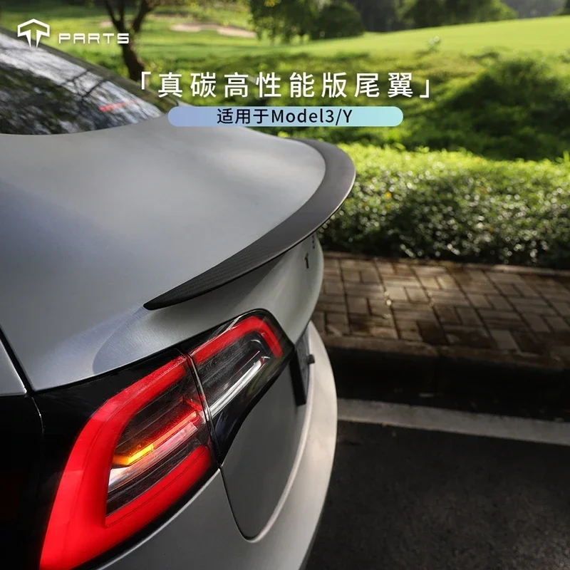 For Tesla Model 3 2017-2020 Rear Wing Spoiler,Trunk Boot Wings Spoiler Carbon Fiber 3m Colloid Installation