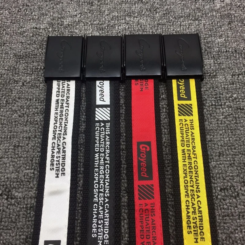 2022 New Trend Women Belt Fashion Black Canvas Men Belt Color Printing Campus Style All-match Jeans Waistband Wholesale
