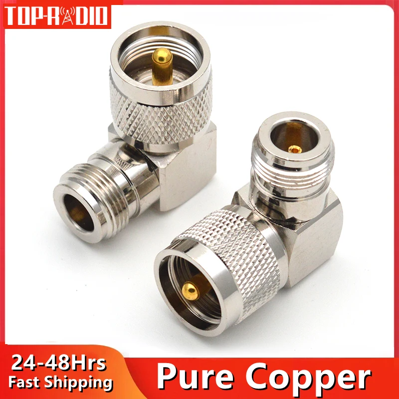 1PC RF Coaxial Connector L16 N Female To UHF PL259 Male 90 Degree Right Angle UHF Male To N Female Coaxial Adapter