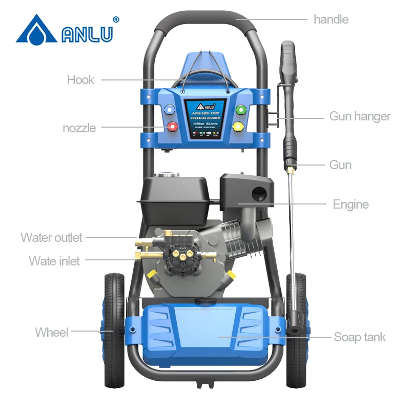 

HOT Selling Street Cleaning 186bar 2700psi MAX 5.5HP Power 2.2PM Max. Flow 4 Nozzles Petrol Pressure Washer