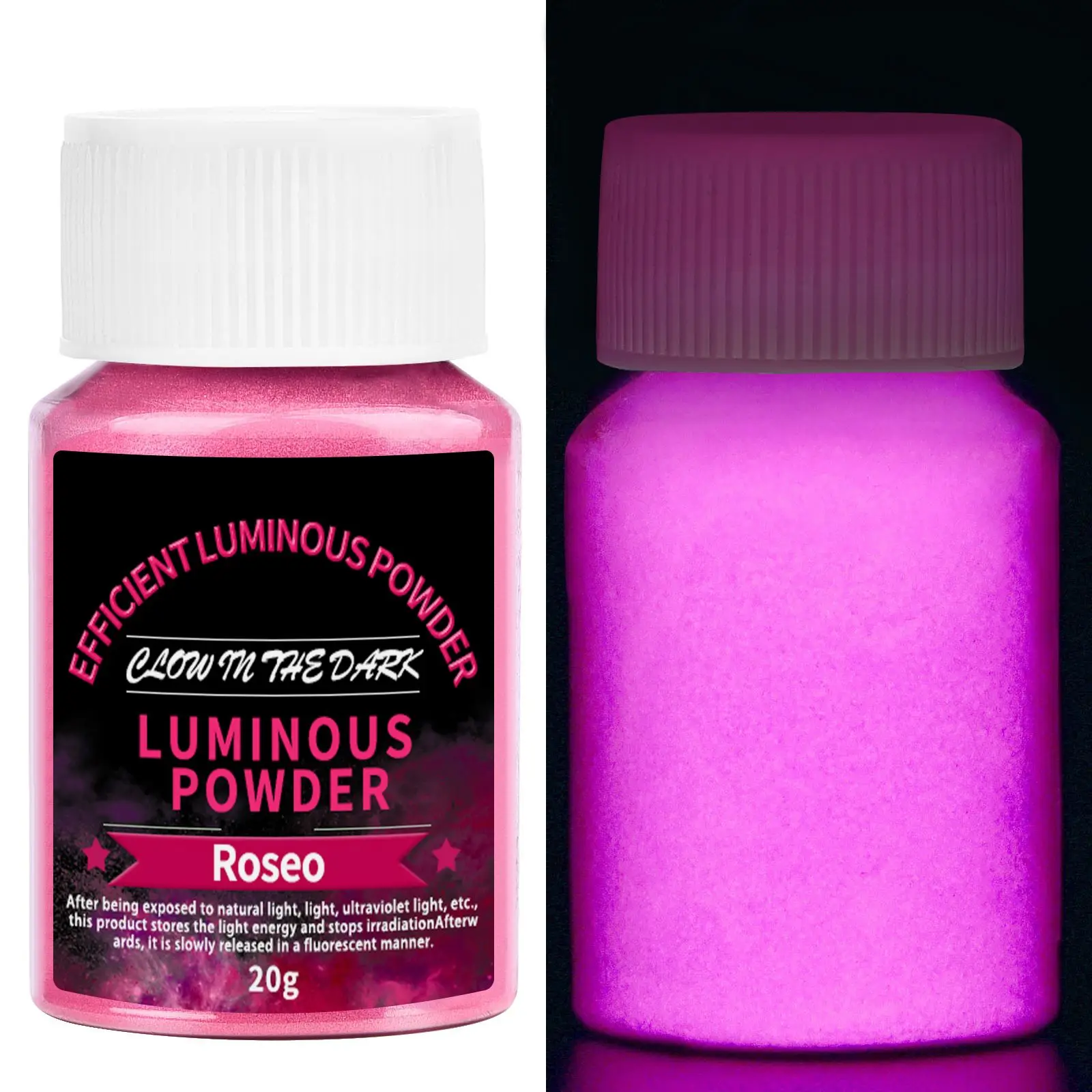 20 g langlebiges, helles, leuchtendes Pulver, Farbe, Epoxidharz-Pigment, leuchtet im Dunkeln, fluoreszierendes Pulver, DIY-Schmuckherstellung, Füllstoff