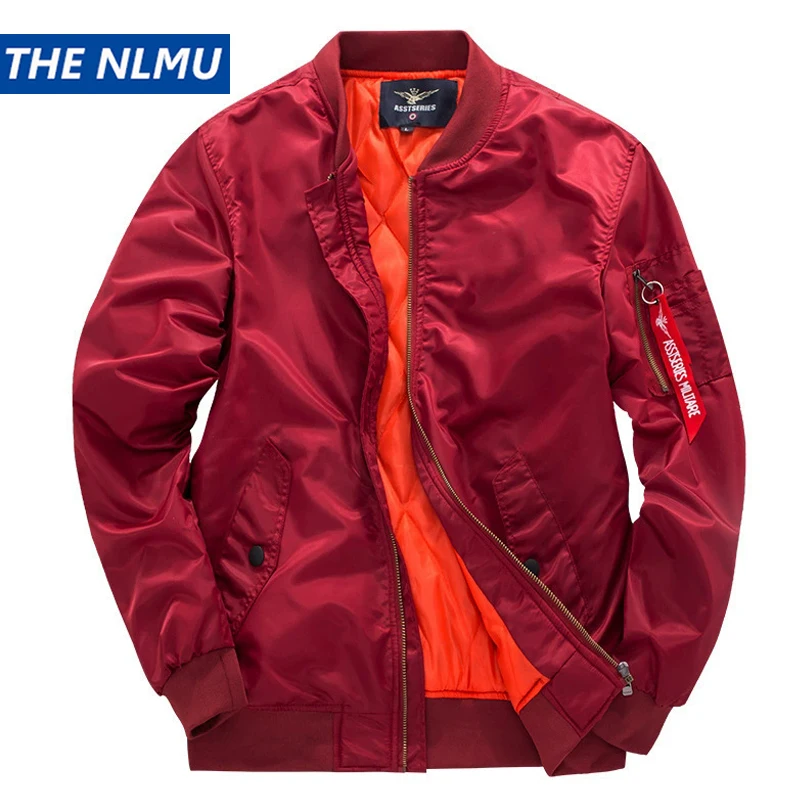 

2025 Winter Thick Bomber Jacket Solid Color Men's Tactical Air Force MA 1 Jacket Coat Pilot Motorcycle Aviator Varsity Jacket