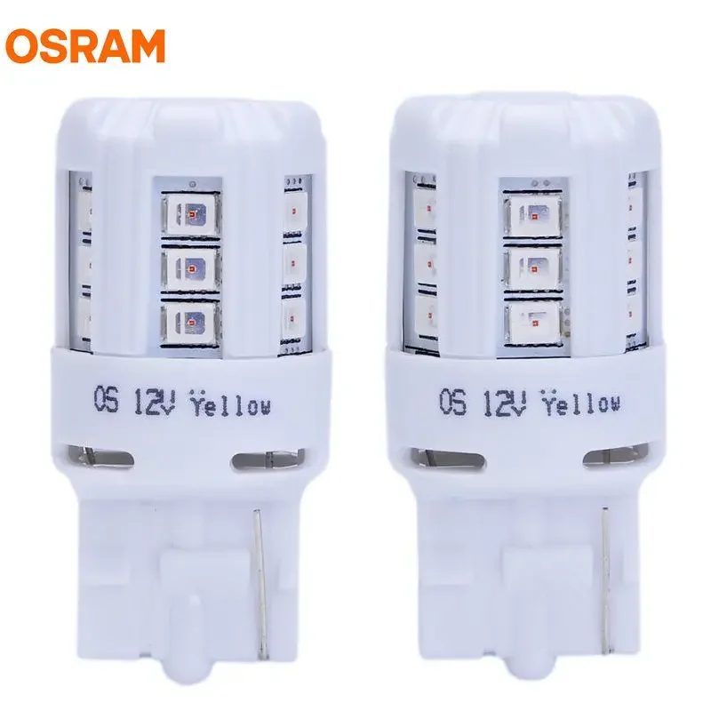 OSRAM LED T20 7705YE 7440 WY21W 12V Yellow LEDriving Standard Auto Side Marker Lamps OEM Turn Signal Light For Honda Toyota Pair