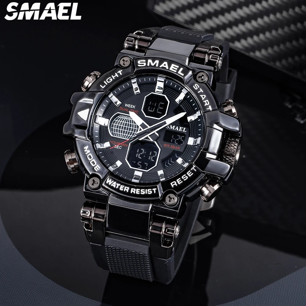 SMAEL 8027 Colorful Alloy Watch Men\'s Outdoor Sports Waterproof Multi functional Electronic Watch