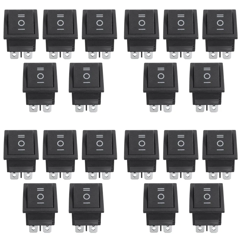 

Y50A-20 шт. 6-контактный DPDT черная кнопка включения/выключения/включения кулисный переключатель переменного тока 250 В/15 А 125 В/20 А