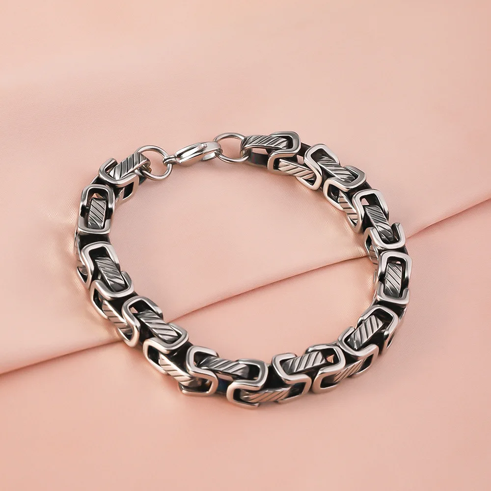 Vintage Woven Bracelet S925 Sterling Silver Hip Hop Rock for Boys and Girls Awesome Cuban Bracelet jewelry Creative Gift 2