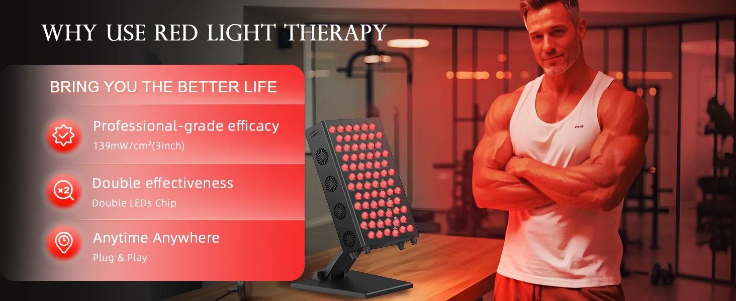 LED Rotlichttherapie-Panel 850nm 660nm 630nm Dual-Chip Heimgerät zur Hautpflege mit Timer-Einstellung und Nahinfrarot – Detail 2