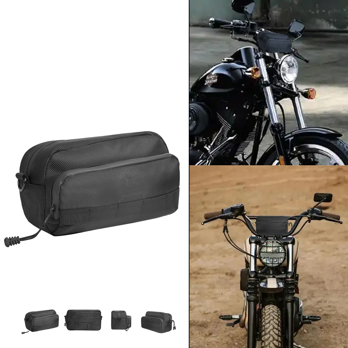 

Motorcycle Handlebar Bag Sissy Bar Bag Universal Front Fork Tool Storage Bag Accessories for Sportsters Cruiser Softail Dyna ATV