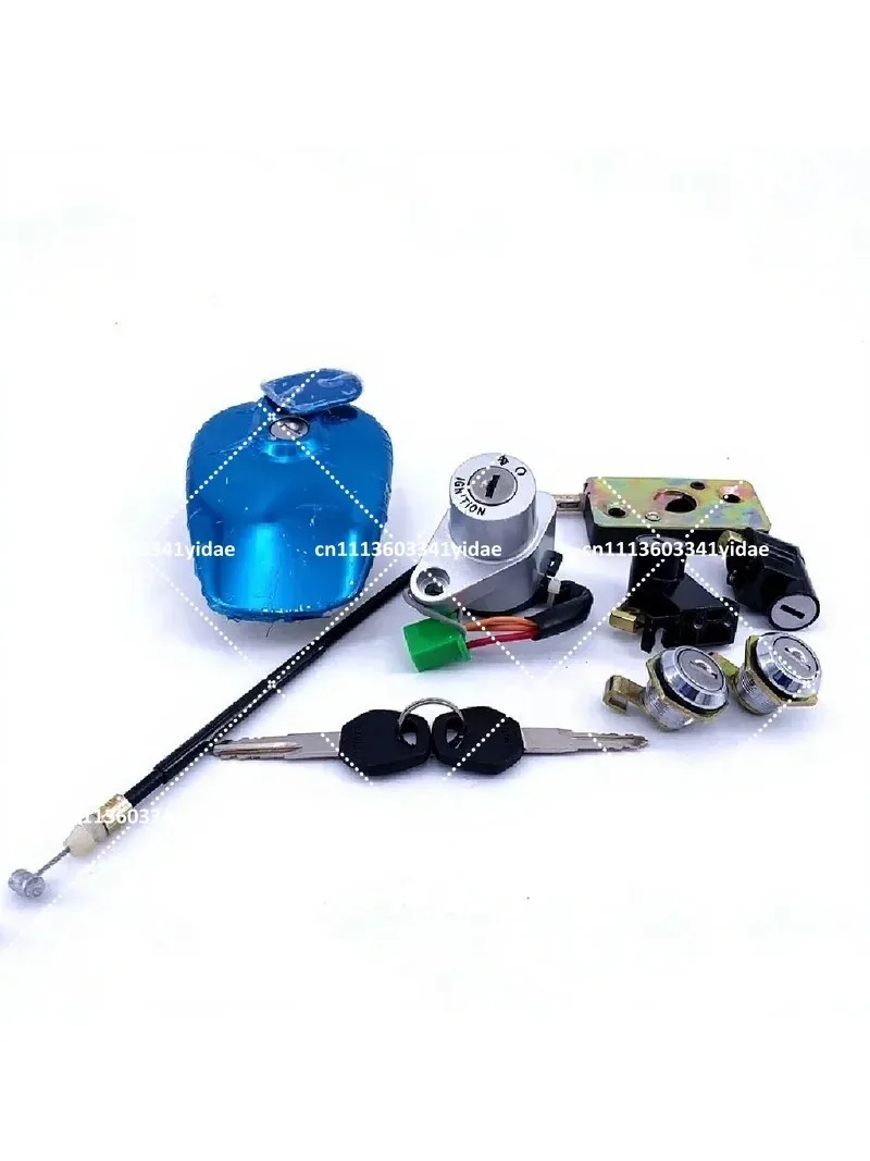 Motorcycle Fuel Tank Cap & Side Box Lock Set Compatible with GZ150-A GZ125HS Electric Door Lock Key