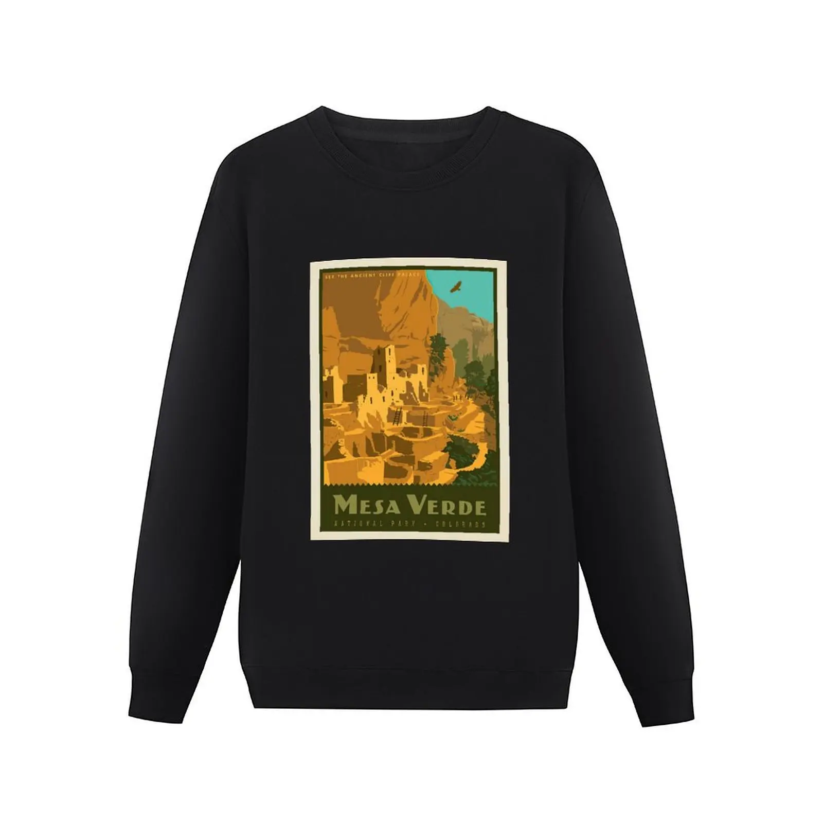 Mesa Verde National Park Poster, Minimalist Wall Art, National Park Print, Sourvenir Gift, Home Wall Art, Office Pullover Hoodie