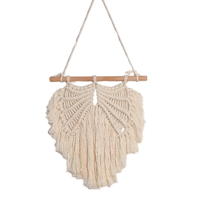 1 قطعة المنسوجة يدويا أجنحة الملاك نسيج الإبداعية جدار الفن الاسكندنافية نمط ديكور المنزل معلقة قطعة القطن الجناح زينة زخرفية