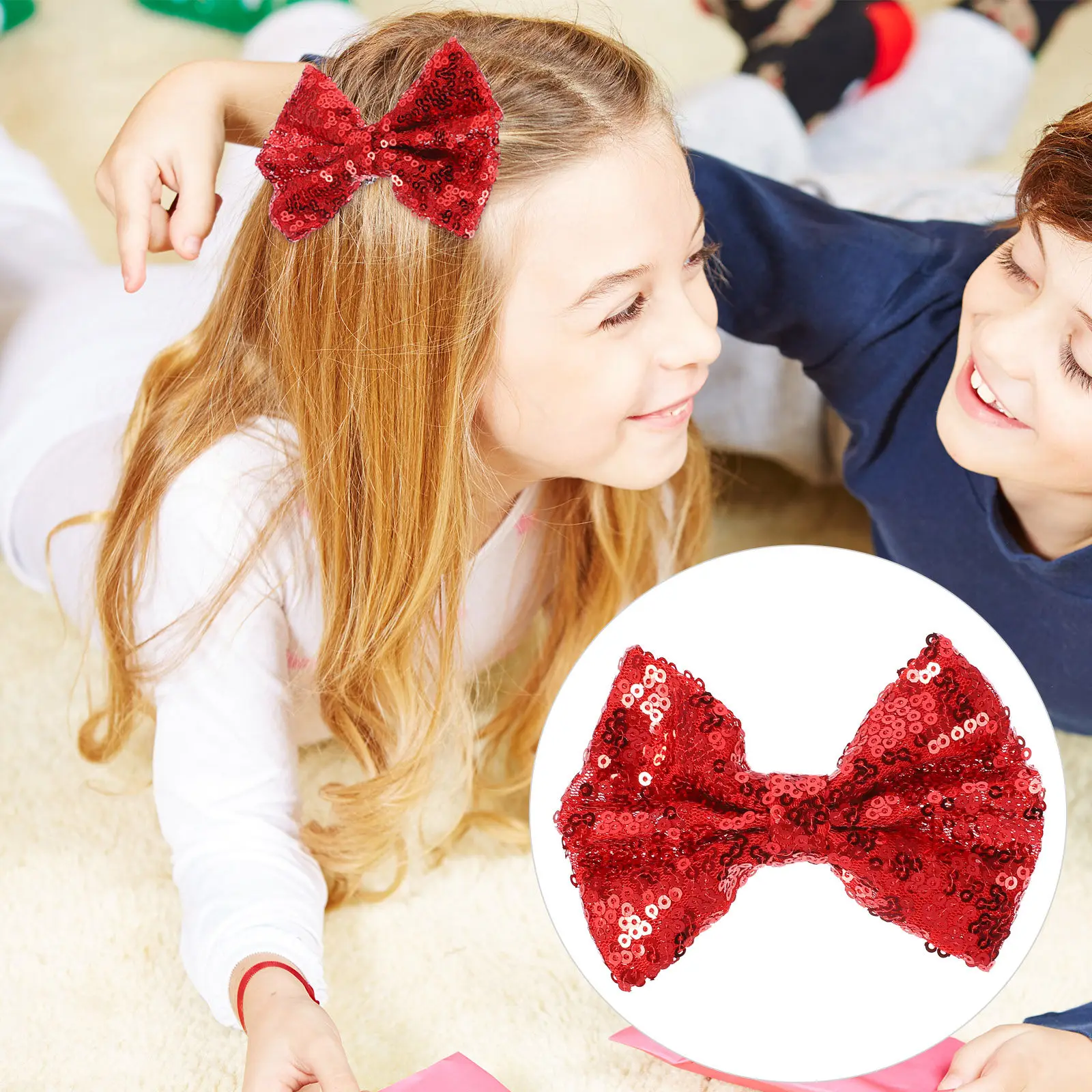 

8Pcs Sequin Craft Bows Mini Ribbon Bowknots Decorative Appliques for Wedding Birthday Party Scrapbooking Sewing Accessories