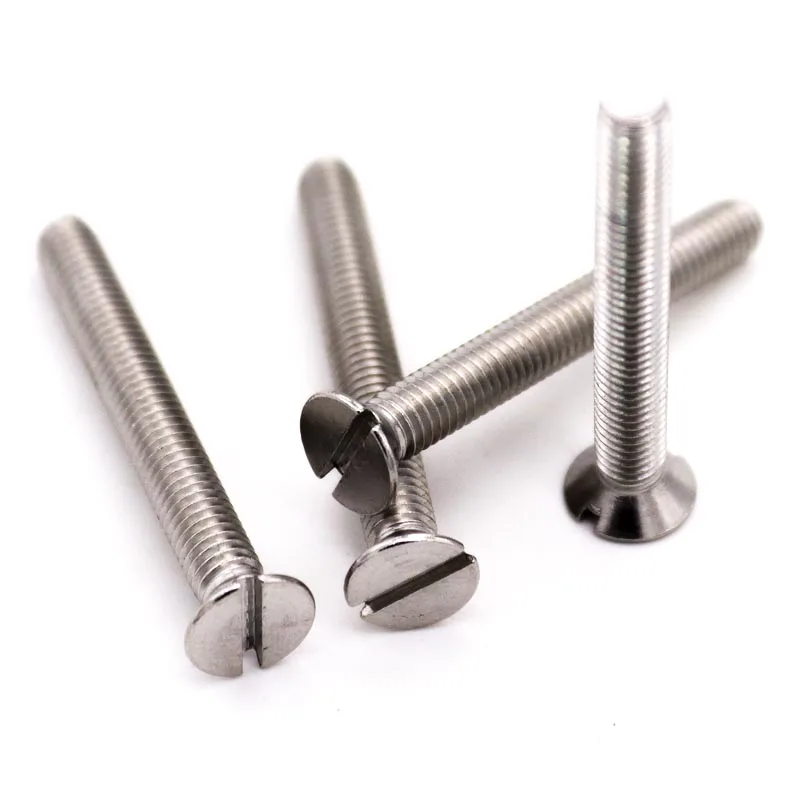 

10/50pc M3 M4 M5 M6 M8 304 A2-70 stainless steel GB68 Metric Threaded Slotted Flat Countersunk Head Machine Screw Bolt
