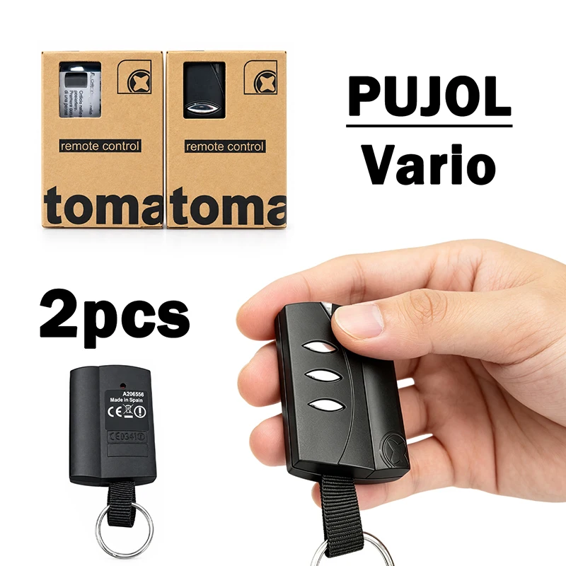 PUJOL Vario Garage Door Electric Gate Remote Control 433.92MHz Rolling Code Only Compatible With PUJOL VARIO Black Transmitter