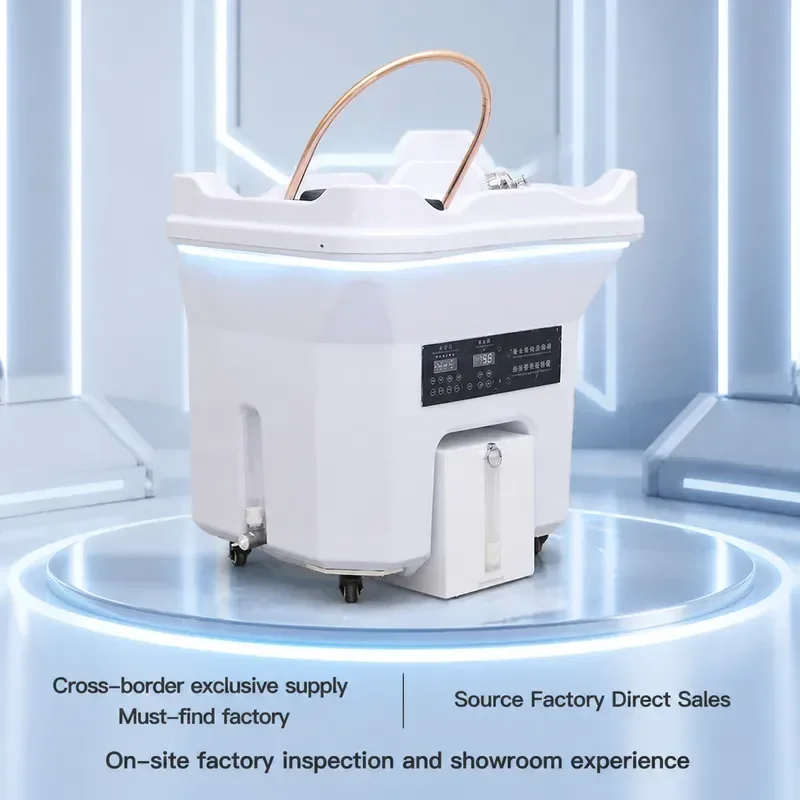 Portable Shampoo Basin with Water Pipe Head Constant Temperature Fumigation Water Circulation for Health Club Use