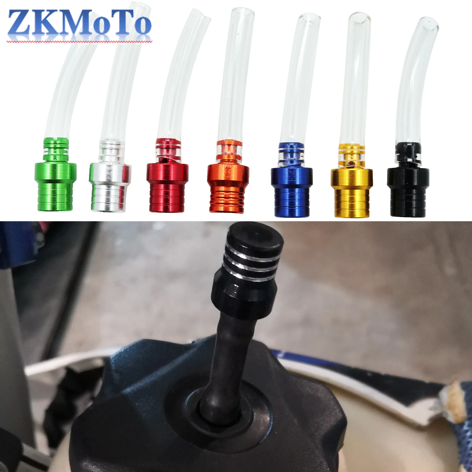 Motorcycle Gas Fuel Cap Single Way Valves Vent Breather Hoses Tubes For Motocross ATV Quad Dirt Pit Bike Fuel Tank Breather Pipe