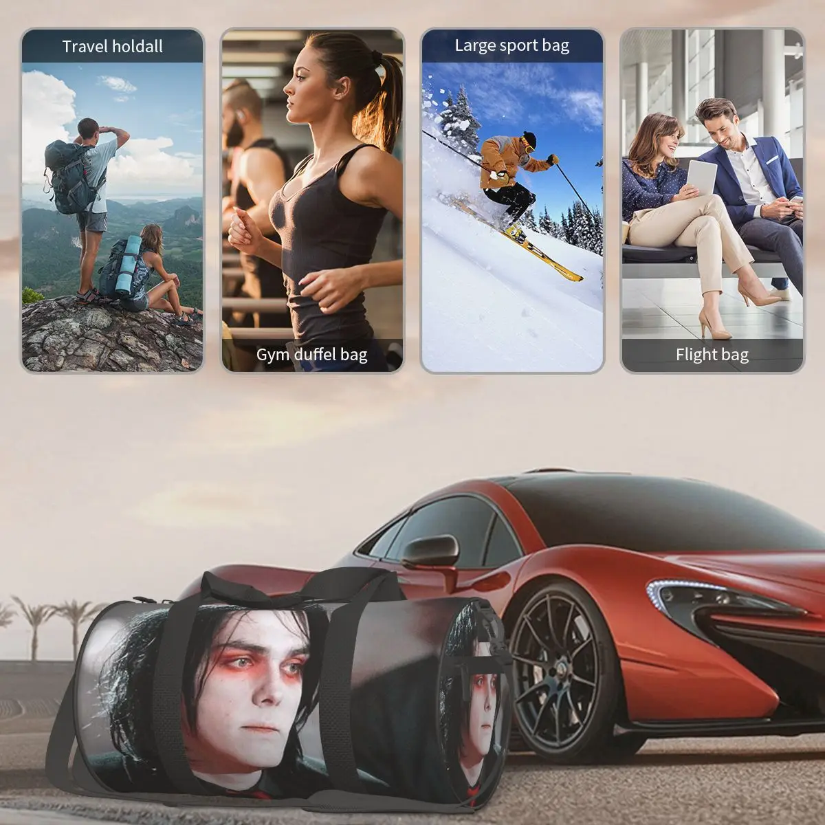 Gerard Way MCR حقيبة رياضية كبيرة واق من المطر متعددة الوظائف حقائب سفر واق من المطر حقائب اللياقة البدنية