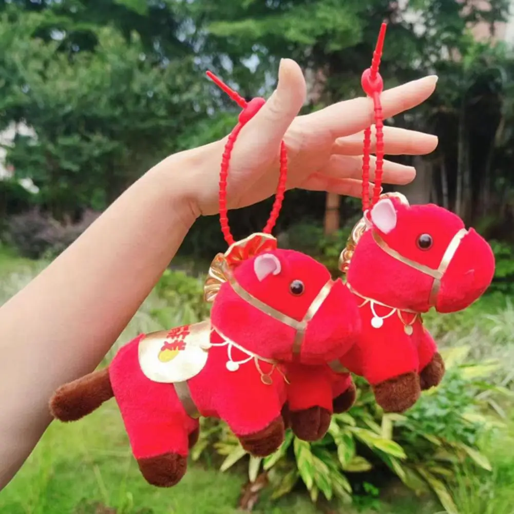 Realistic Horse Plushie Soft Horse Plush Keychain Ultra-soft Stuffed Toy Set Realistic Pony Mascot Gift for Kids Company