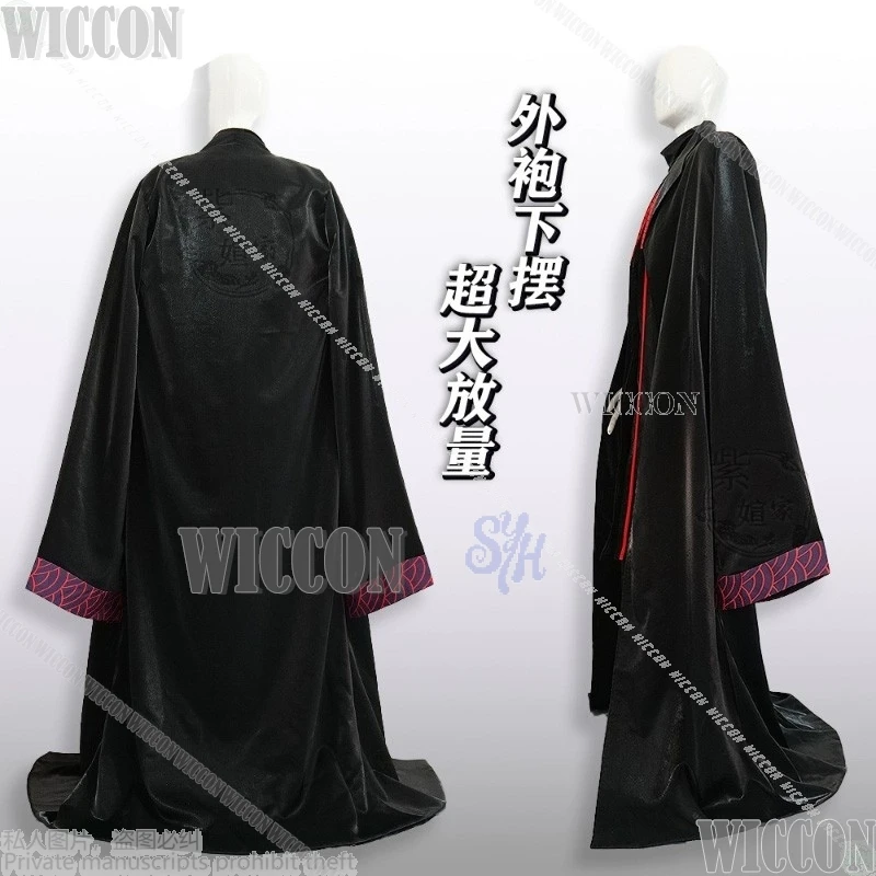 لعبة ليمبوس كوسبلاي جيا تشيو ريترو رداء أسود موحد أحمر داكن نمط الأنماط الصينية الباروكات حفلة الهالوين كوميك كون #4
