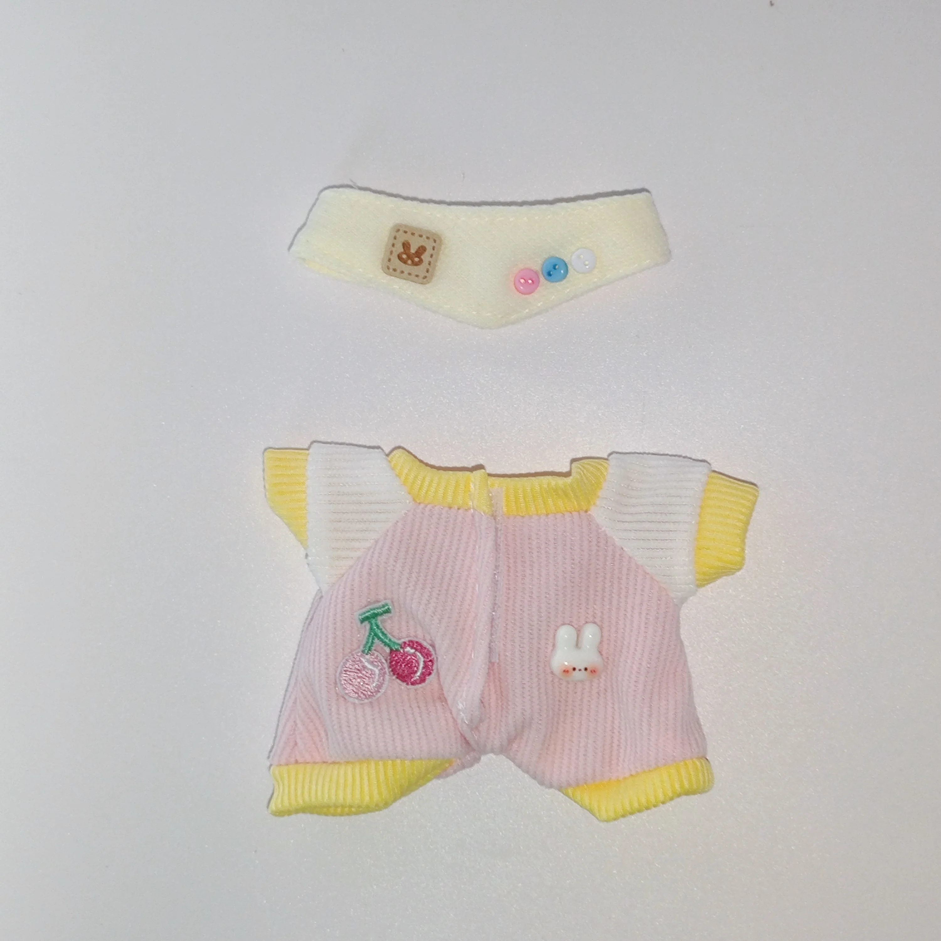 Conjunto de pijama con mono Labubu de 17 cm: traje de muñeca rosa y azul