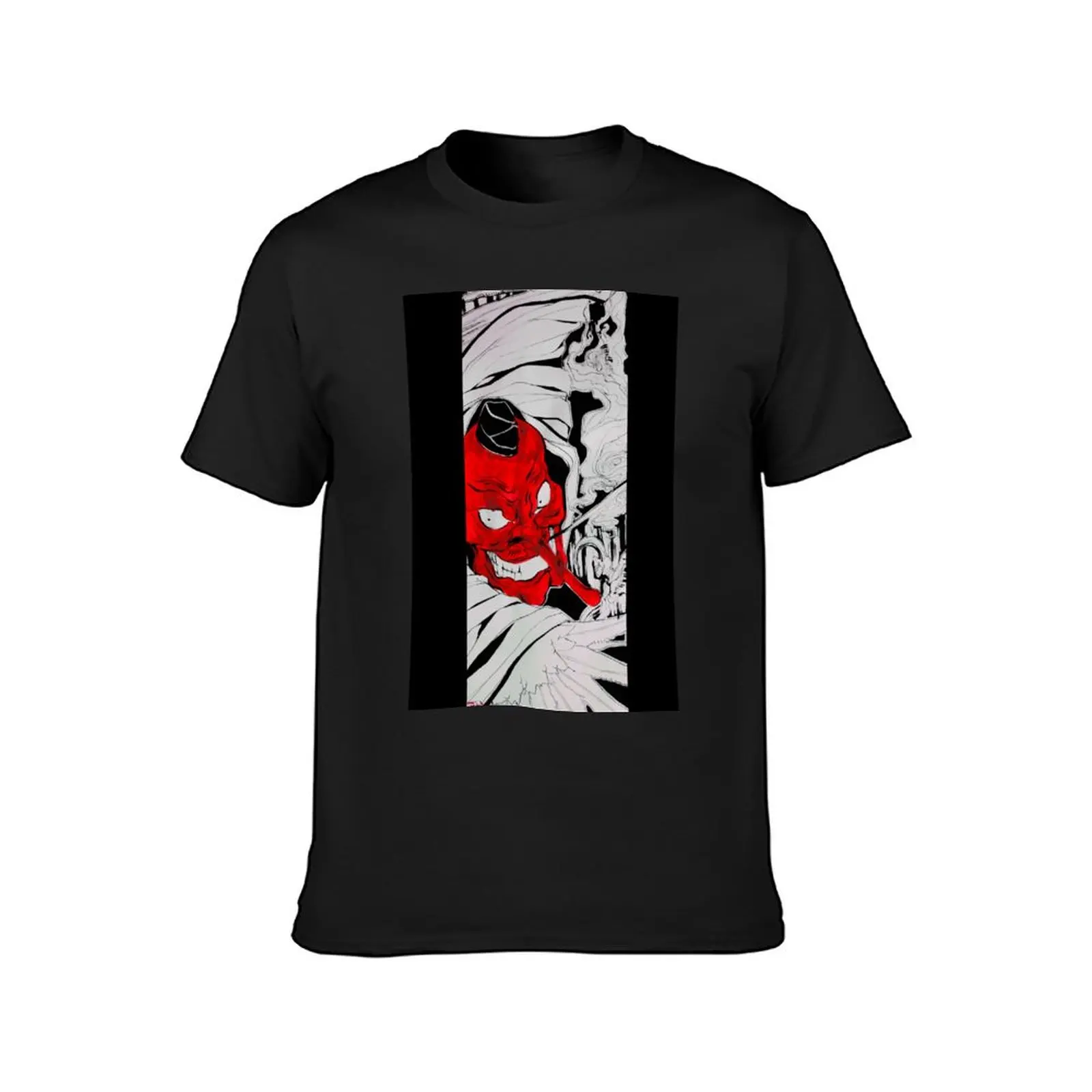 Red Tengu T-Shirt heavyweights plain oversizeds workout shirts for men