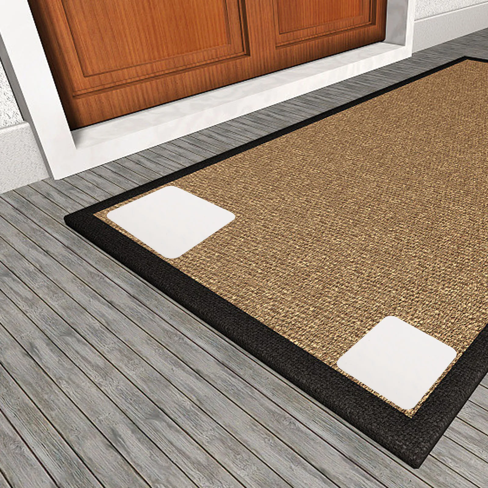 12 قطعة ملصقات وسادة السجاد المضادة للانزلاق القابلة للإزالة لبلاط الخشب الصلب والأرضيات المصفحة وشريط البساط وسادة غير قابلة للانزلاق للمطبخ