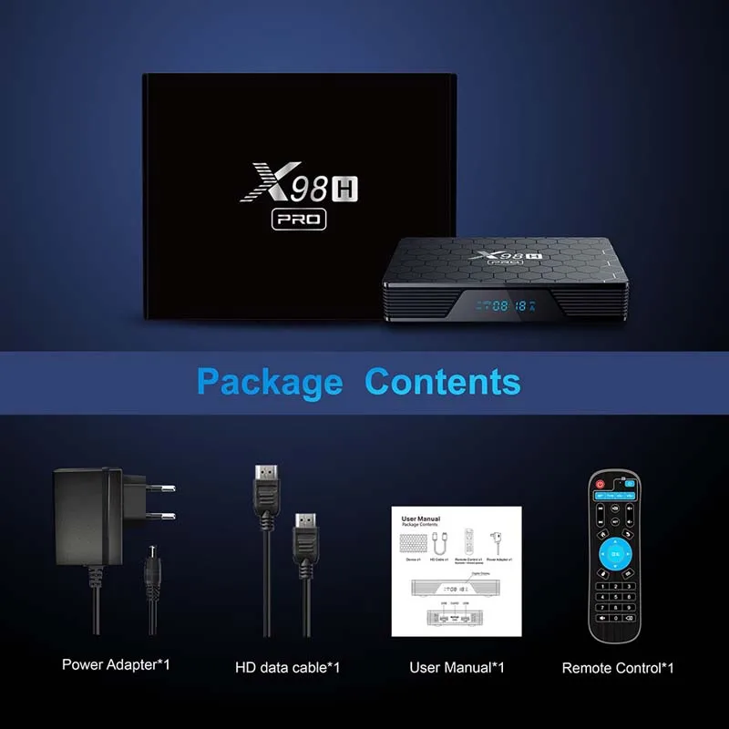 X98H Pro Smart TV Box 6K 2.4&5G WiFi6 BT Android 12.0 Media Player Allwinner H618 TV Box X98H Pro Set Top Box