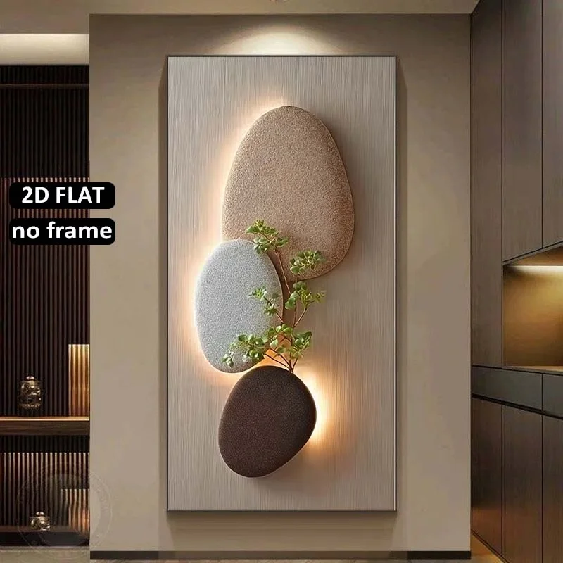 Large Frameless Modern Textured Pebble Painting Abstract Home Decor Canvas Prints Wall Art Pictures for Living Room Bedroom