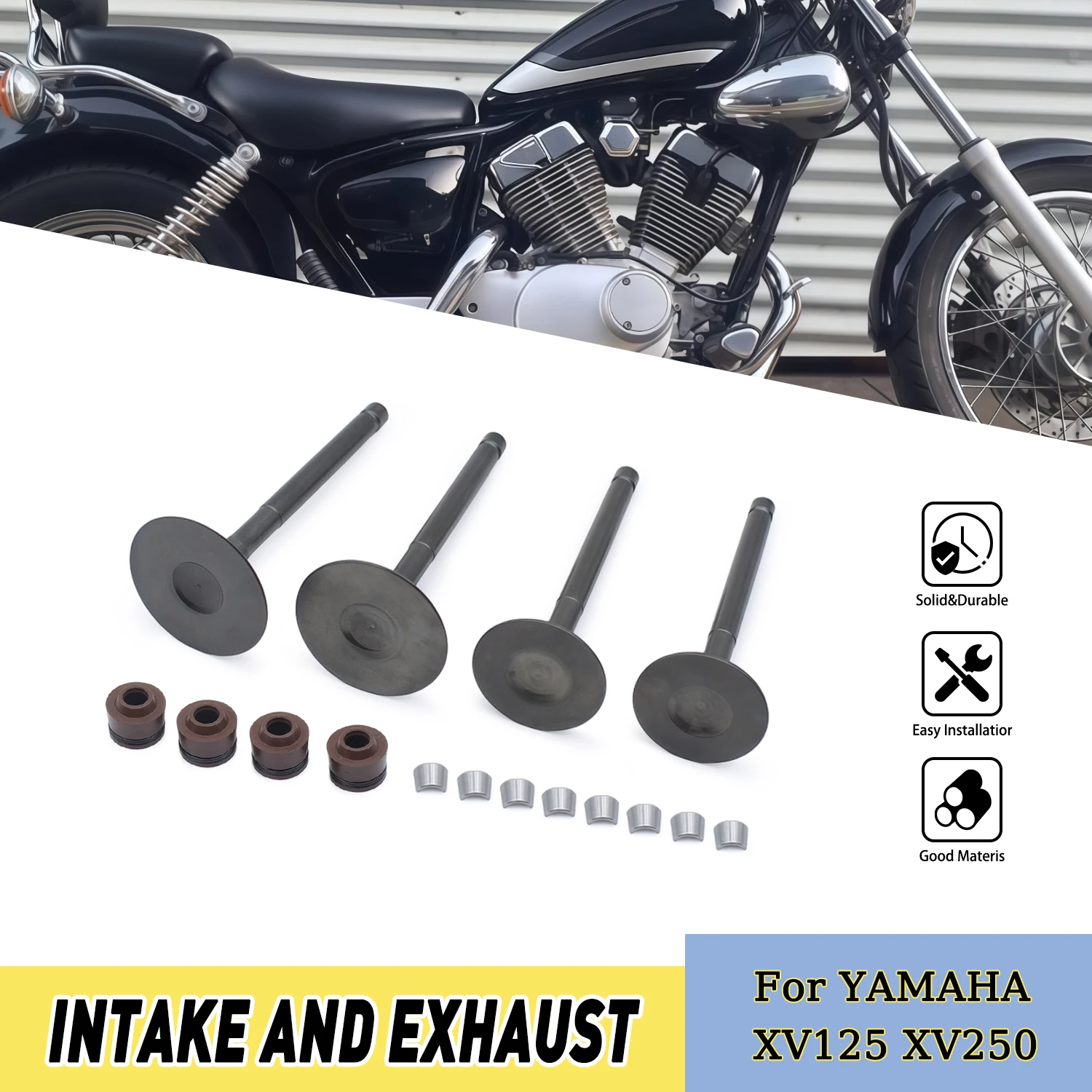 Motorcycle Part For YAMAHA XV125 XV250 Virago XVS250 SRV250 XC125 Cygnus YFA-1 YFM80 Intake Exhaust Valves Engine kit