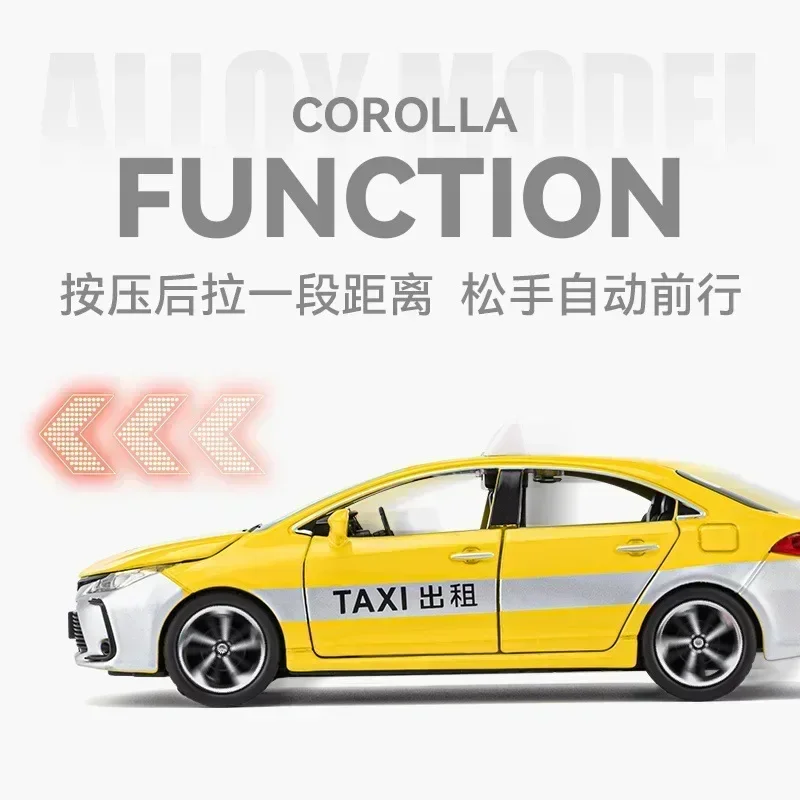 1:32 Toyota Corolla VW CC Audi RS7 TAXI High Diecast Metal Alloy Model car Sound Light Pull Back Collection Kids Toy Gifts