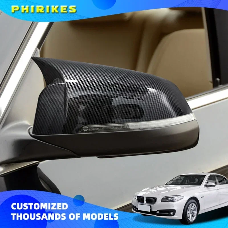 

For BMW 5 Series F10 F11 2011-2015 Car Rearview Mirror Cover Side Wing Protect Frame Covers Carbon Fiber Style Shell