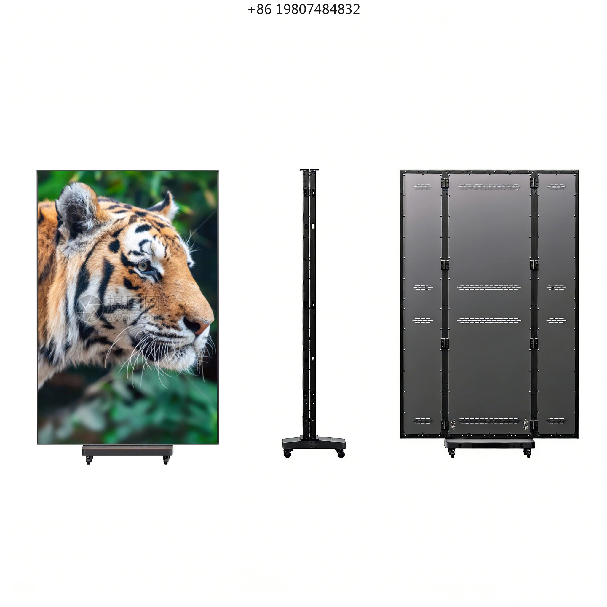Moveable Folding Screen with WiFi USB Control P1.538 P1.86 for Video Display Advertising Retail Store Promotion