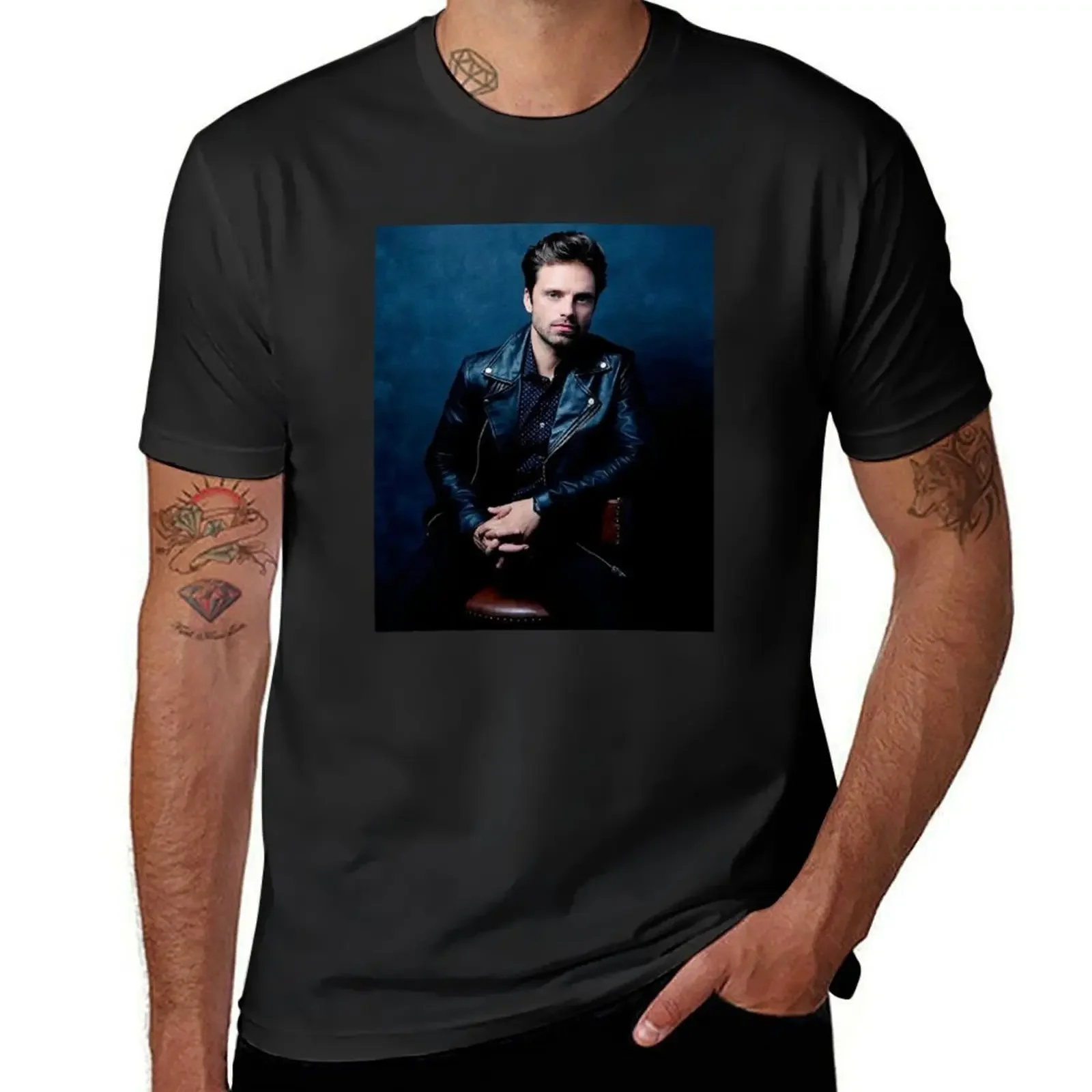 

Sebastian Stan T-Shirt man t shirt cotton graphic tees boys whites shirts graphic mens graphic t-shirts pack