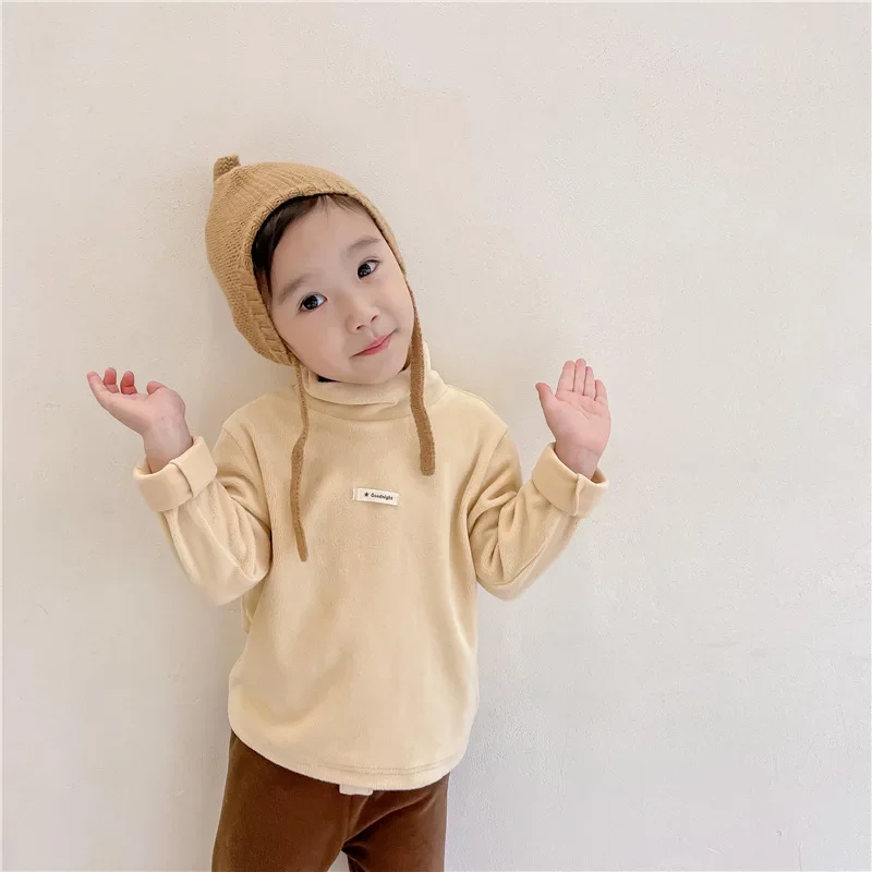 Kids Pullover Underwear Autumn Winter Warm Girls Boys Clothes Cotton Long Sleeve Tops 2025 New Baby t Shirts Children's Clothing