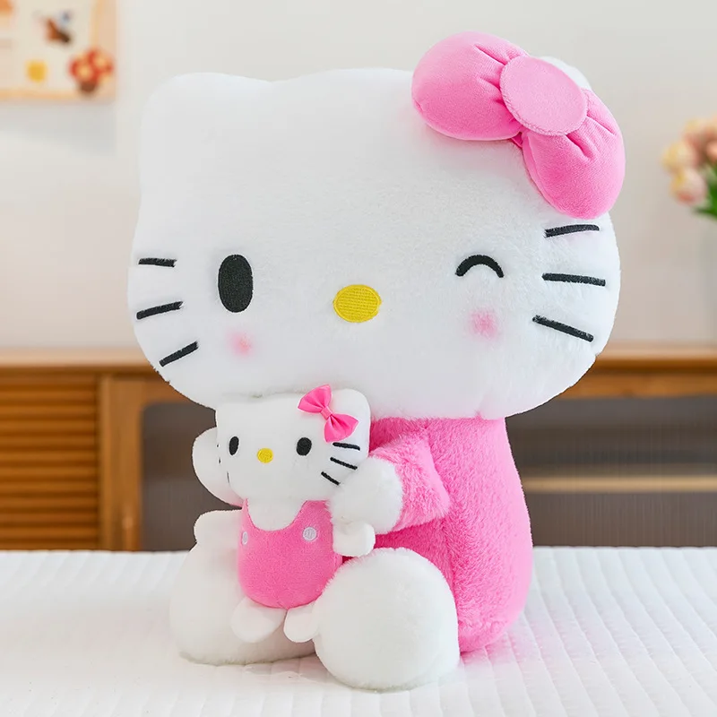 60cm kawaii kt gato brinquedo de pelúcia sanrio boneca de pelúcia travesseiro olá kitty boneca de pelúcia presente para crianças aniversário presente de natal bonecas de pelúcia