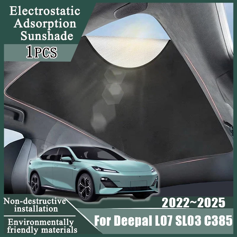 

1PCS Electrostatic Adsorption Sunshade For Deepal L07 SL03 C385 2022~2025 Car Roof Insulation Visors Suede Silicone Accessories