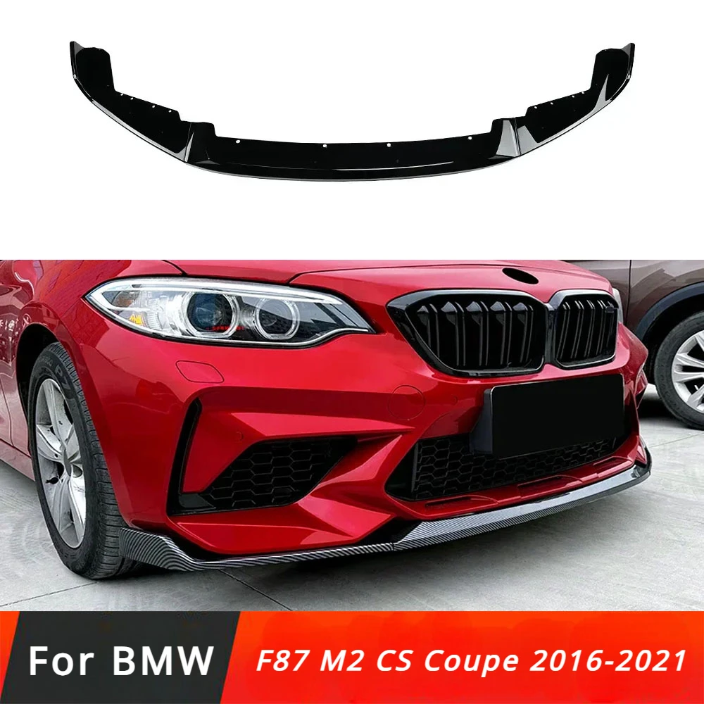 Front Bumper Lip Body Kit Spoiler Splitter Bumper Canard Lip Splitter Car Accessories For BMW F87 M2 CS Coupe 2016-2021