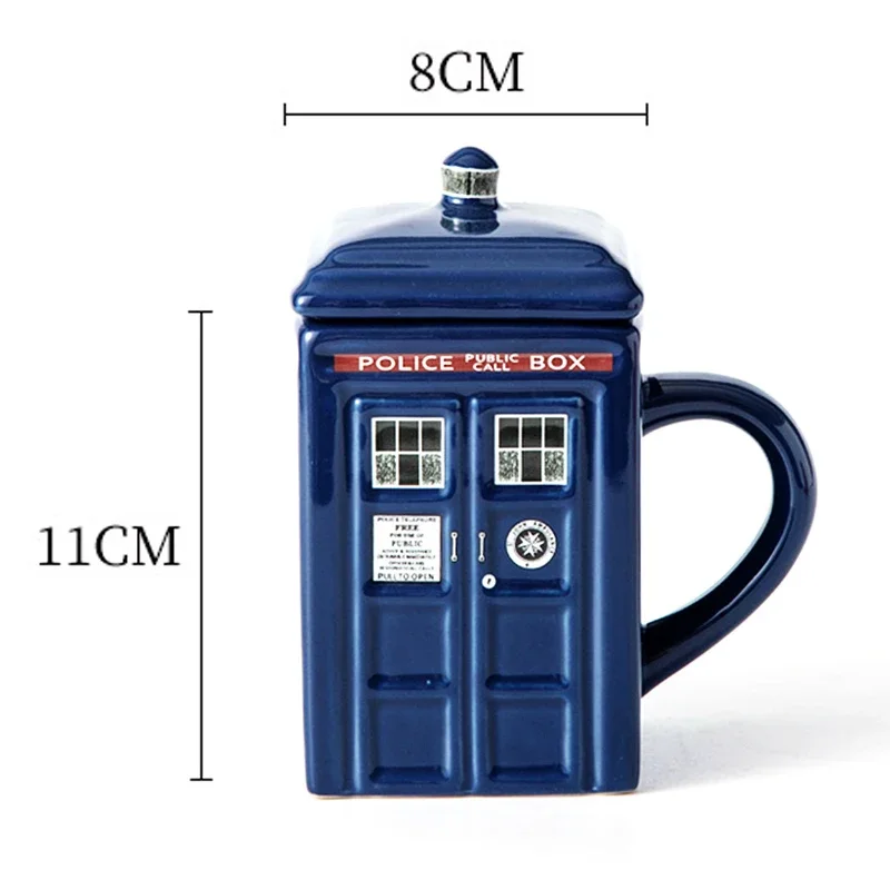 Creative Police Box Mug British style vintage Funny Ceramic Coffee Tea Cup In Blue and Milk Drinks Breakfast Cup Gift Mugs