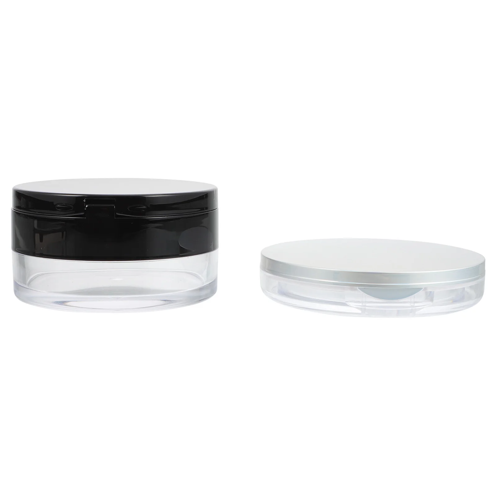 

2 Sets Puff Large Size Empty Box Makeup Powder Case For Loose Powder Blusher Glitter Container Travel Portable Abs