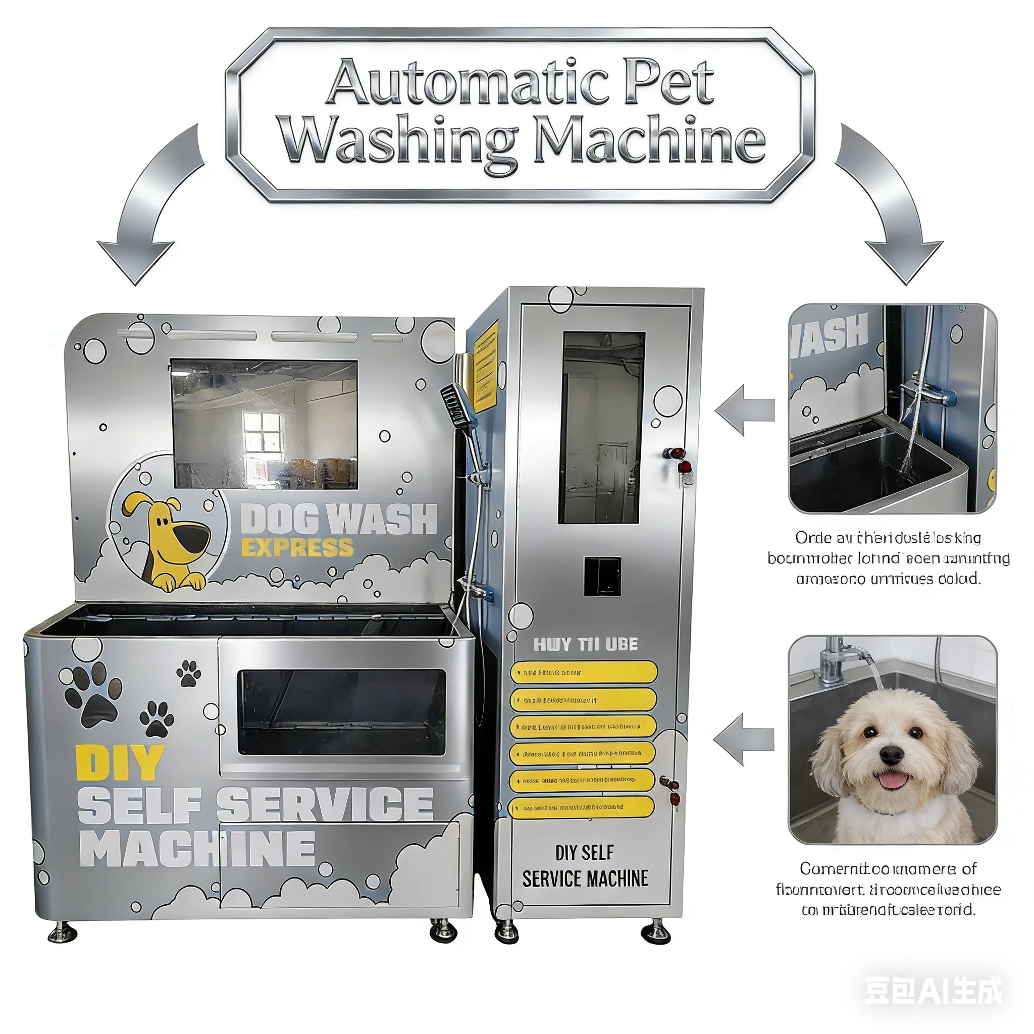 Self Service Dog Wash Station Coin Operated Pet Vending Machine Automatic Shampoo Dispensing Dog Spa Tub for Parks Pet Stores view 5