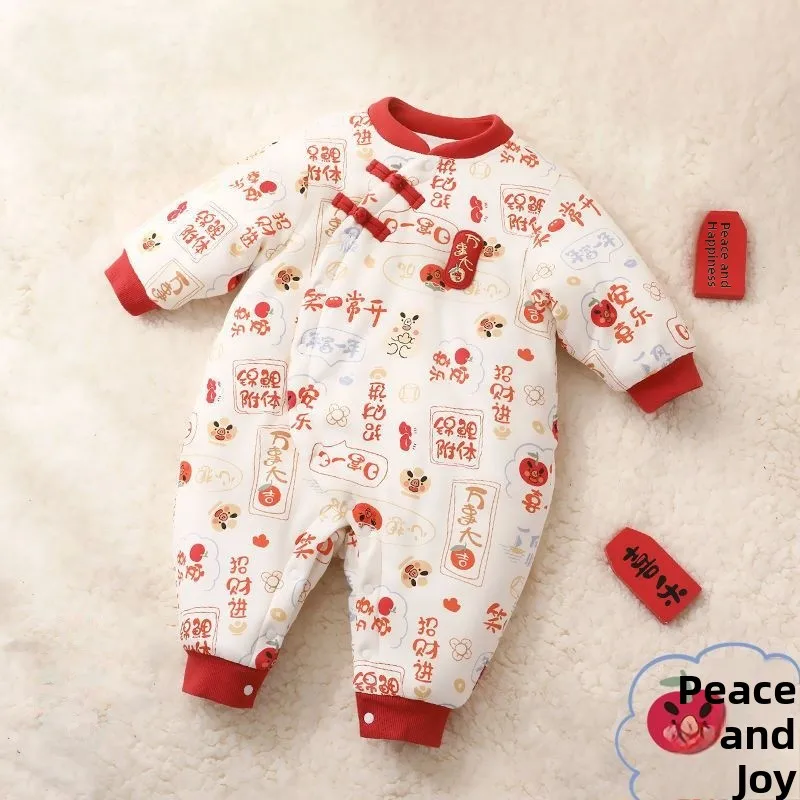 

Thiened Outdoor Baby Carrier Overalls Cotton Clothes for Boys And Girls Climbing Suit Warm Windproof Year Clothes