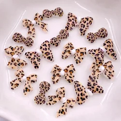 50pcs Resin Leopard Various Bowknot Christmas Nail Art Flat back Rhinestone Figurines Scrapbook DIY Applique Jewelry Accessories