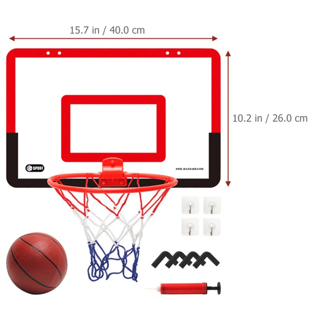 Indoor Basketbal Hoepel Voor Kinderen Veiligheid Grappig Spel Kinderen Thuis Oefening Basketbal Hoepel Set Muur Frame Stand Hangend Bord