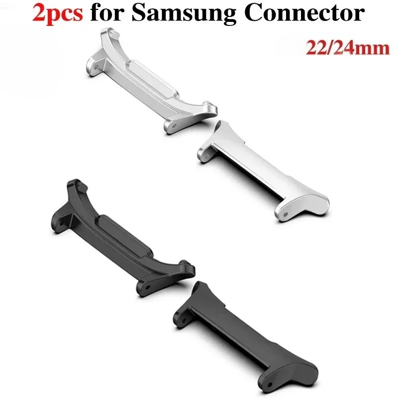 1 Pair Stainless Steel Connector Adapter for Samsung Galaxy Watch 7 Ultra 47mm-Universal Fit 22mm24mm Watch Band Accessories