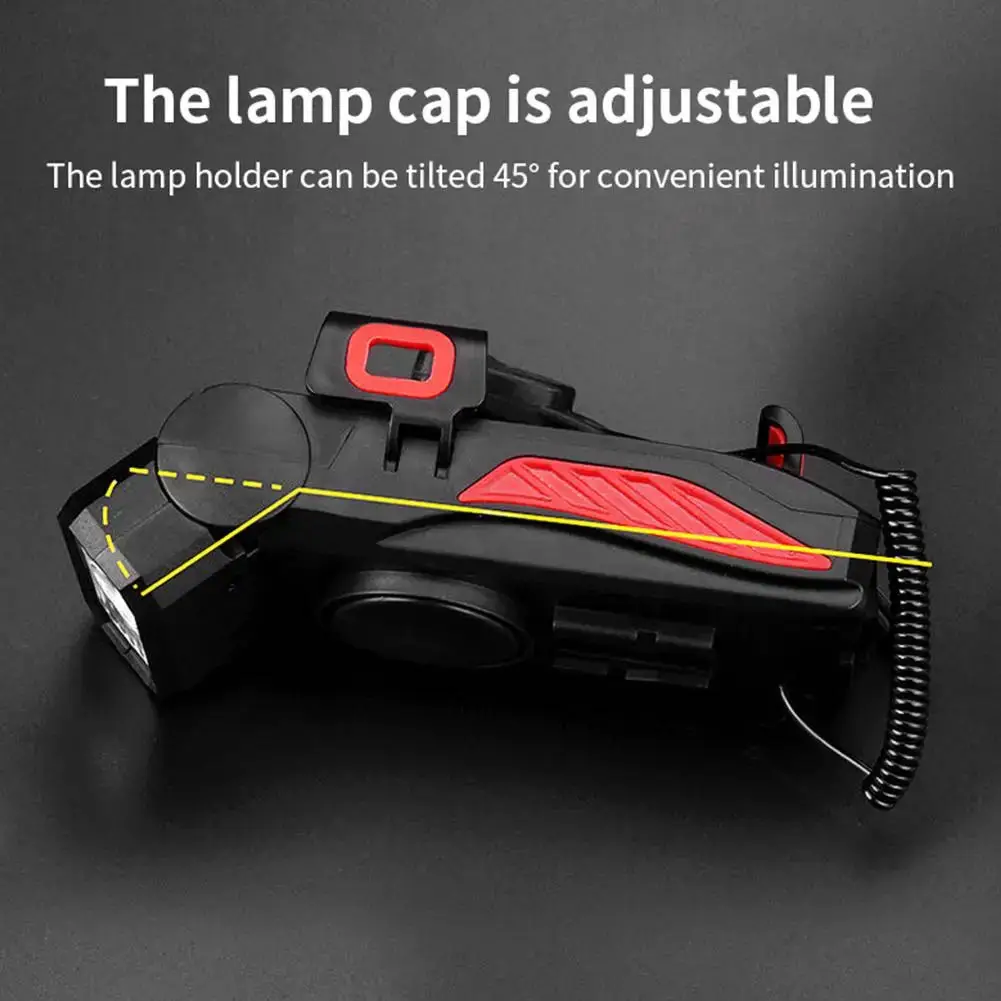 4-in-1 Bicycle Headlight Mobile Phone Holder Horn 5 Mode USB Charging Highlight Cycling Front Light