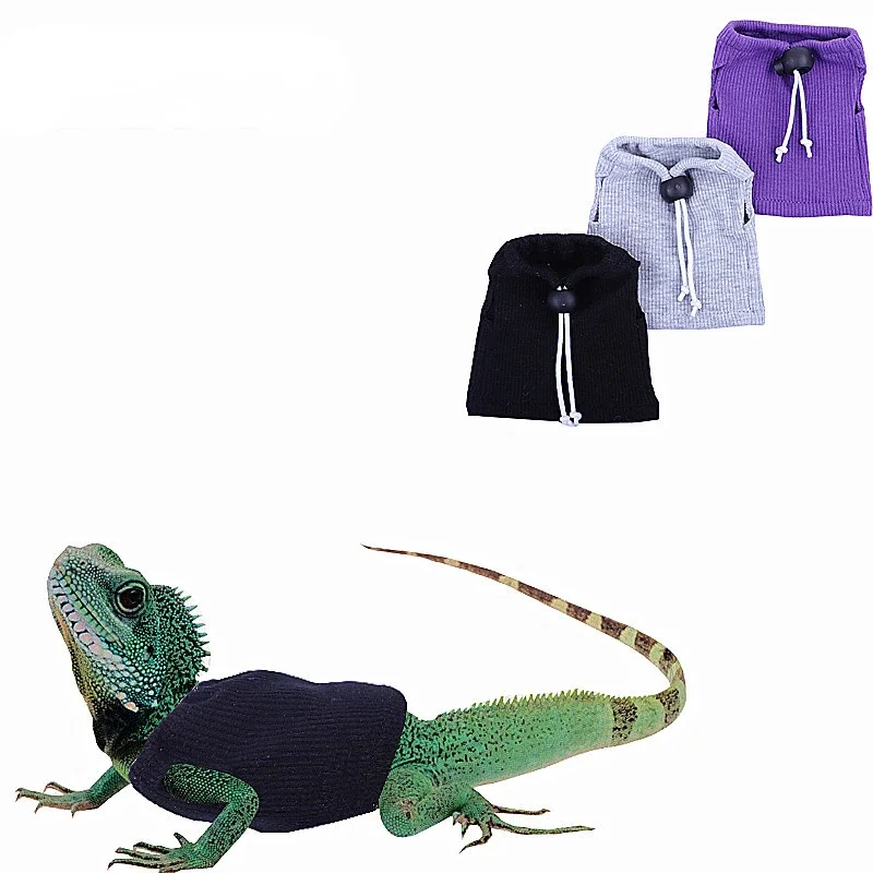 Lizard Clothes Sleeveless Breathable Buckle Adjustment Reptile Bearded Dragon T-Shirt Vest Top Small Animals Clothes for Gecko