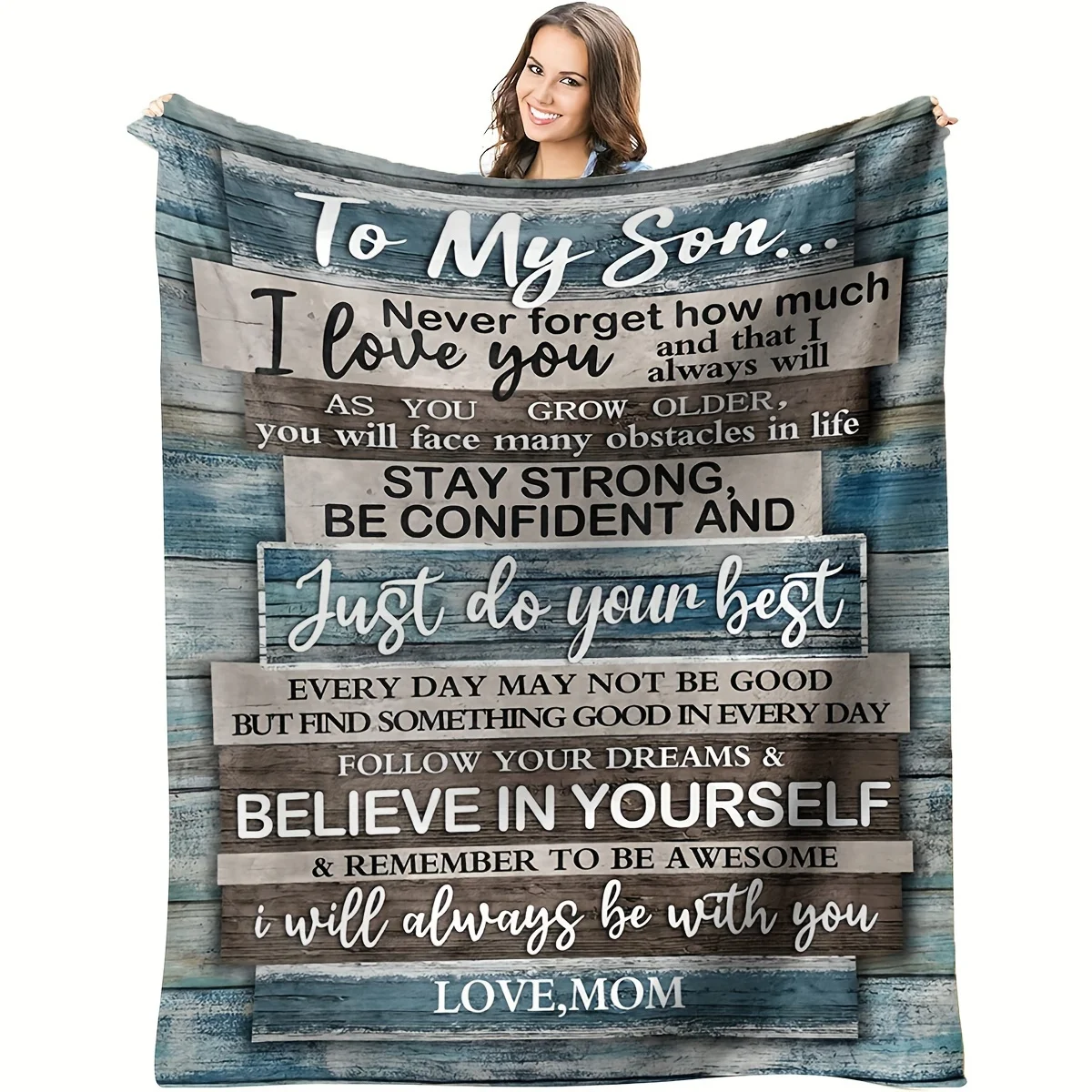 1pc Flannel Blanket for Son - Heartfelt 