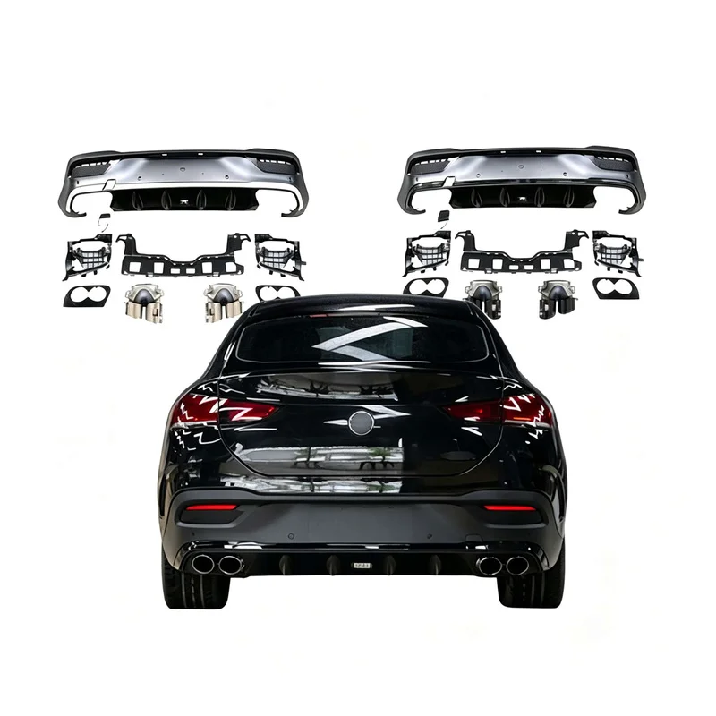 High Quality GLE53 Style Rear Diffuser Body Kit Fit for C167 2019-2023 With Exhaust Tip Exterior Tuning Parts