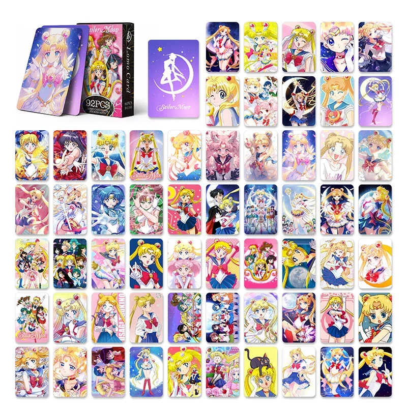 92pcs Sailor Moon New Lomo Cards Photocard Double Sided Tsukino Usagi Stickers Print Album Photo Card Collection Postcard Gift view 3