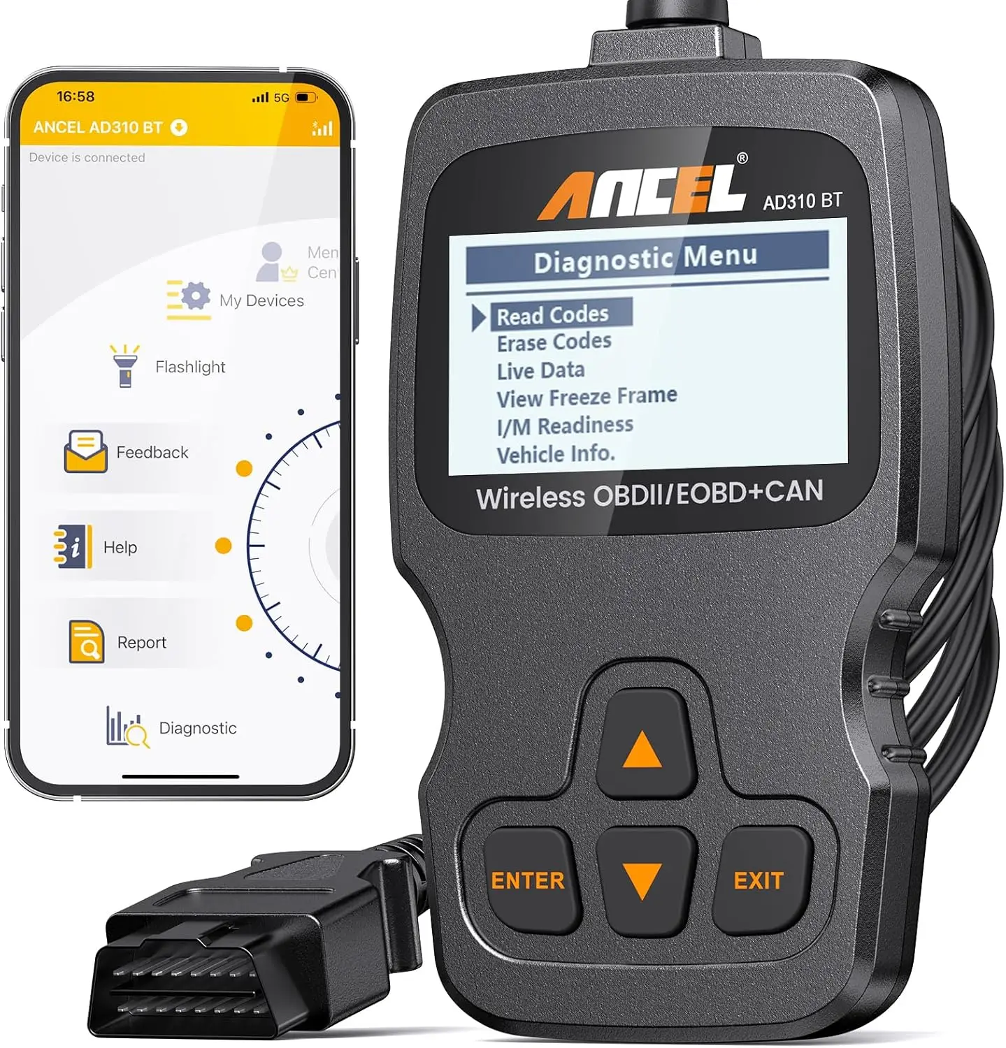 AD310 AD530 Obd2 الماسح الضوئي بلوتوث، قارئات الرمز لضوء محرك السيارة الماسح الضوئي للسيارات